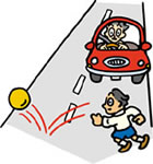 踏み切りの通行